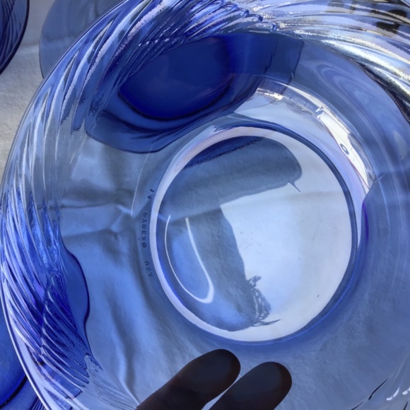 Pyrex Vintage Festiva Blue Bowls Soup Salad Cereal Set of 4 Glass Corning - Picture 9 of 15